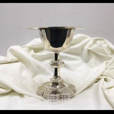 8" Sterling Chalice w/ Scalloped Base & Paten SKU C014-001